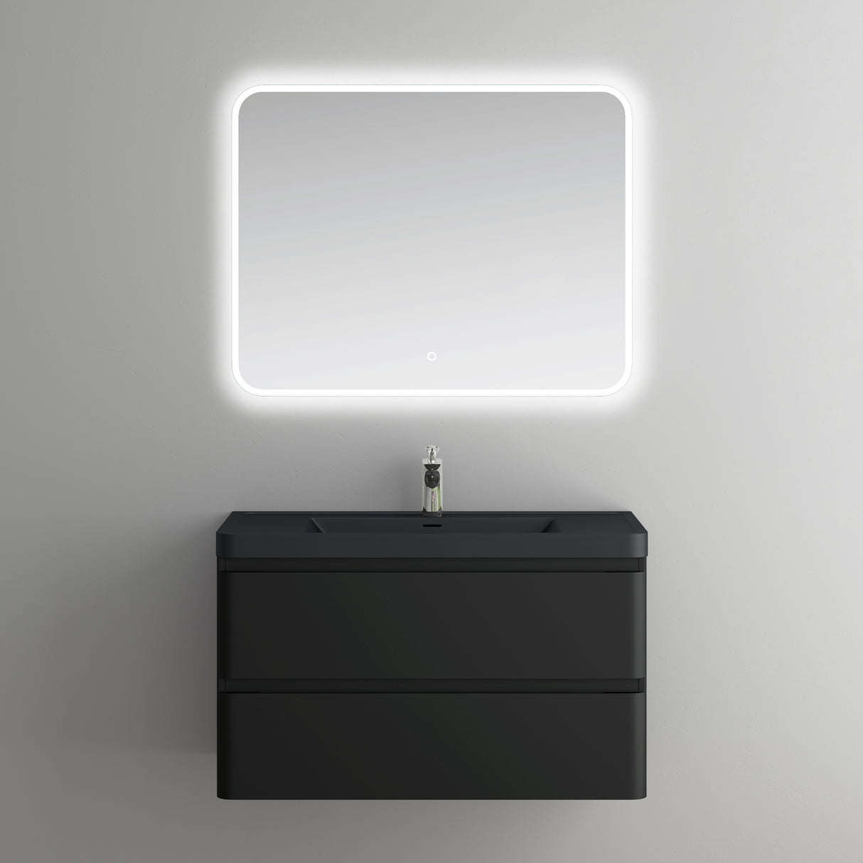 conjunto de muebles de baño glasvilla mueble de lavabo con cajones de cierre suave incluido lavabo de mineral Lucca