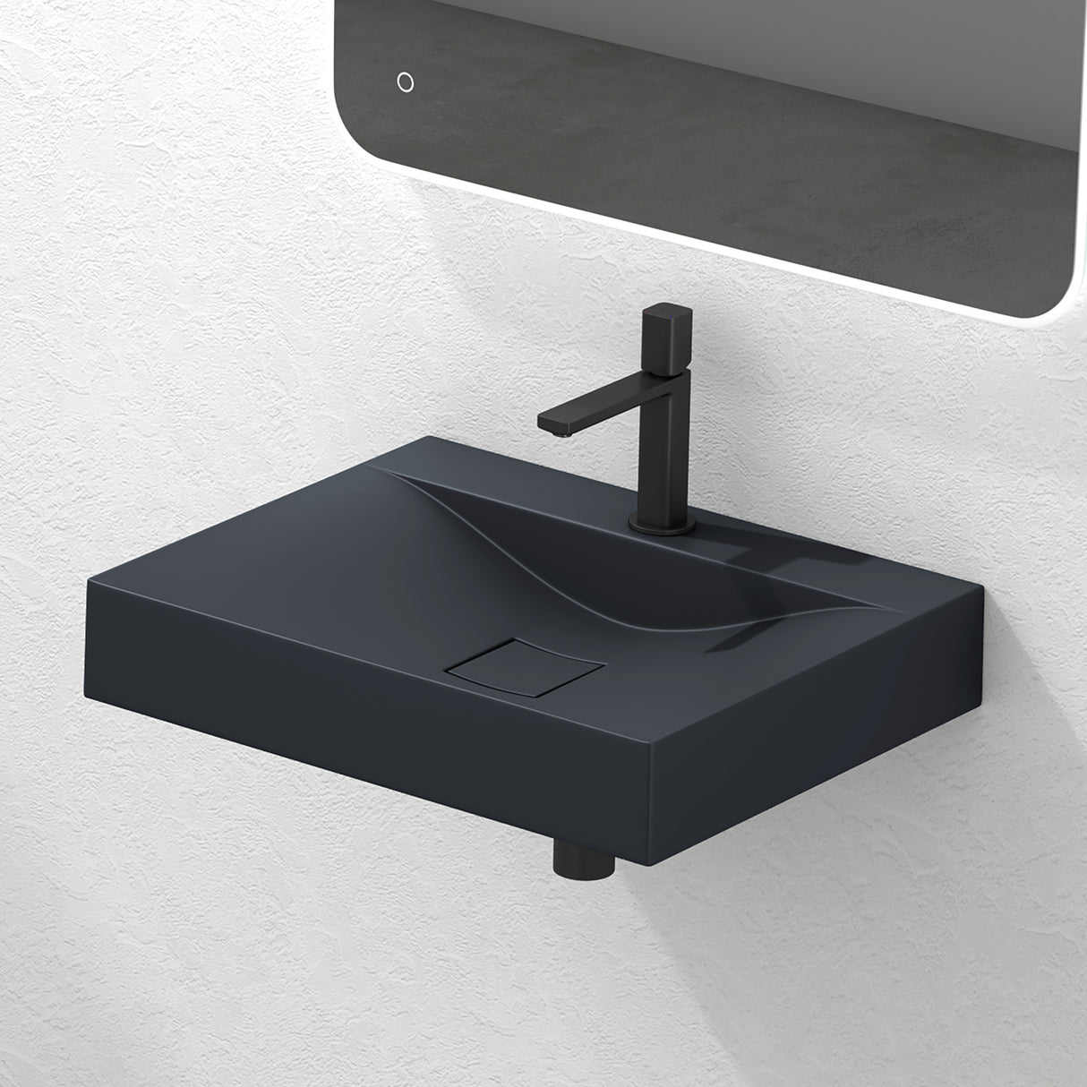 glasvilla Lavabo da Appoggio da Marmo fuso Lavabo Bagno Sospeso Lavandino Bagno Rettangolare Colossum810