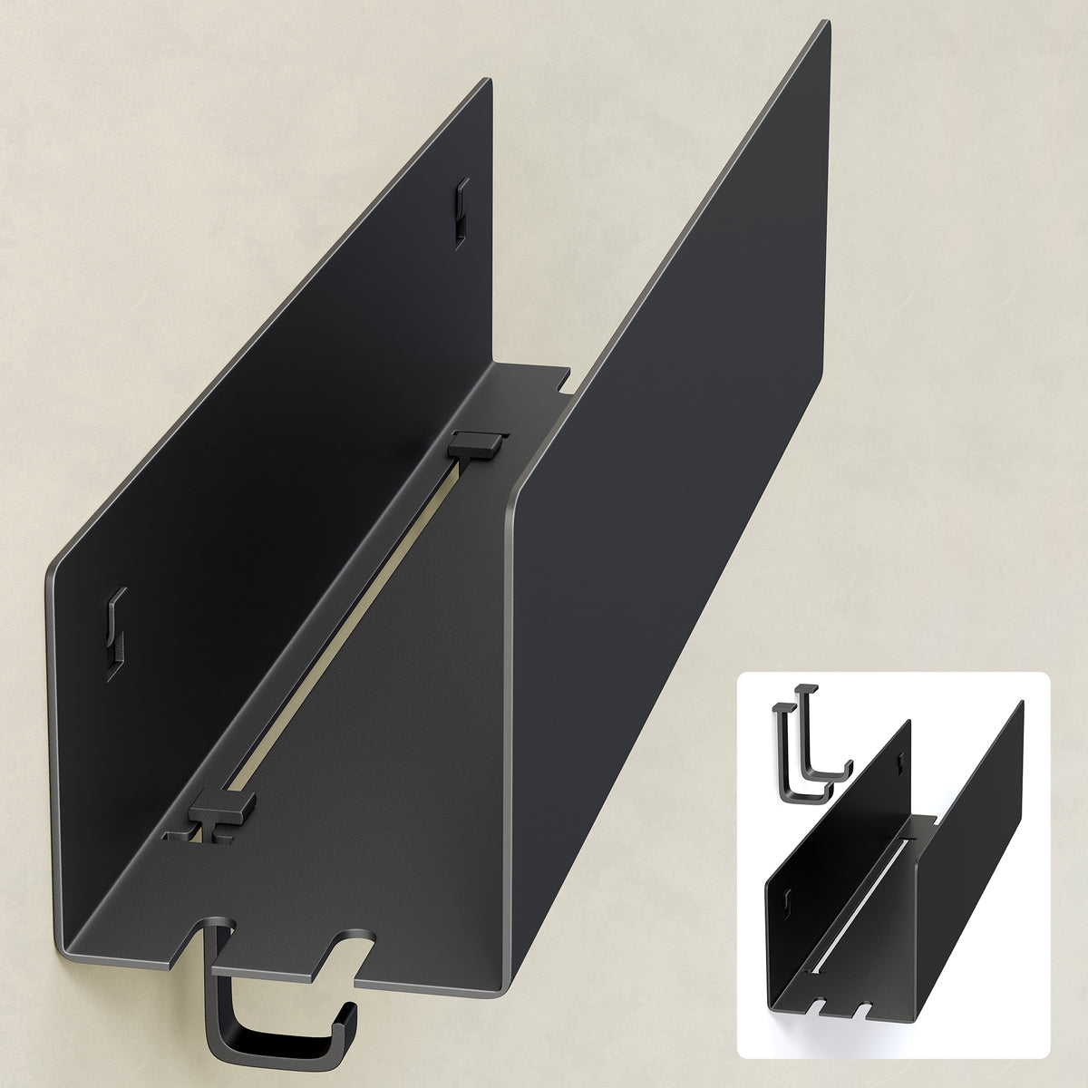 glasvilla Duschablage ohne Bohren mit 2 Schiebehaken, Reglo-18 40cm | Duschregal ohne Bohren oder mit Bohren, Ablaufdesign Badezimmer Organizer, Metall, Shampoo Halterung für Dusche, Bad & Küche