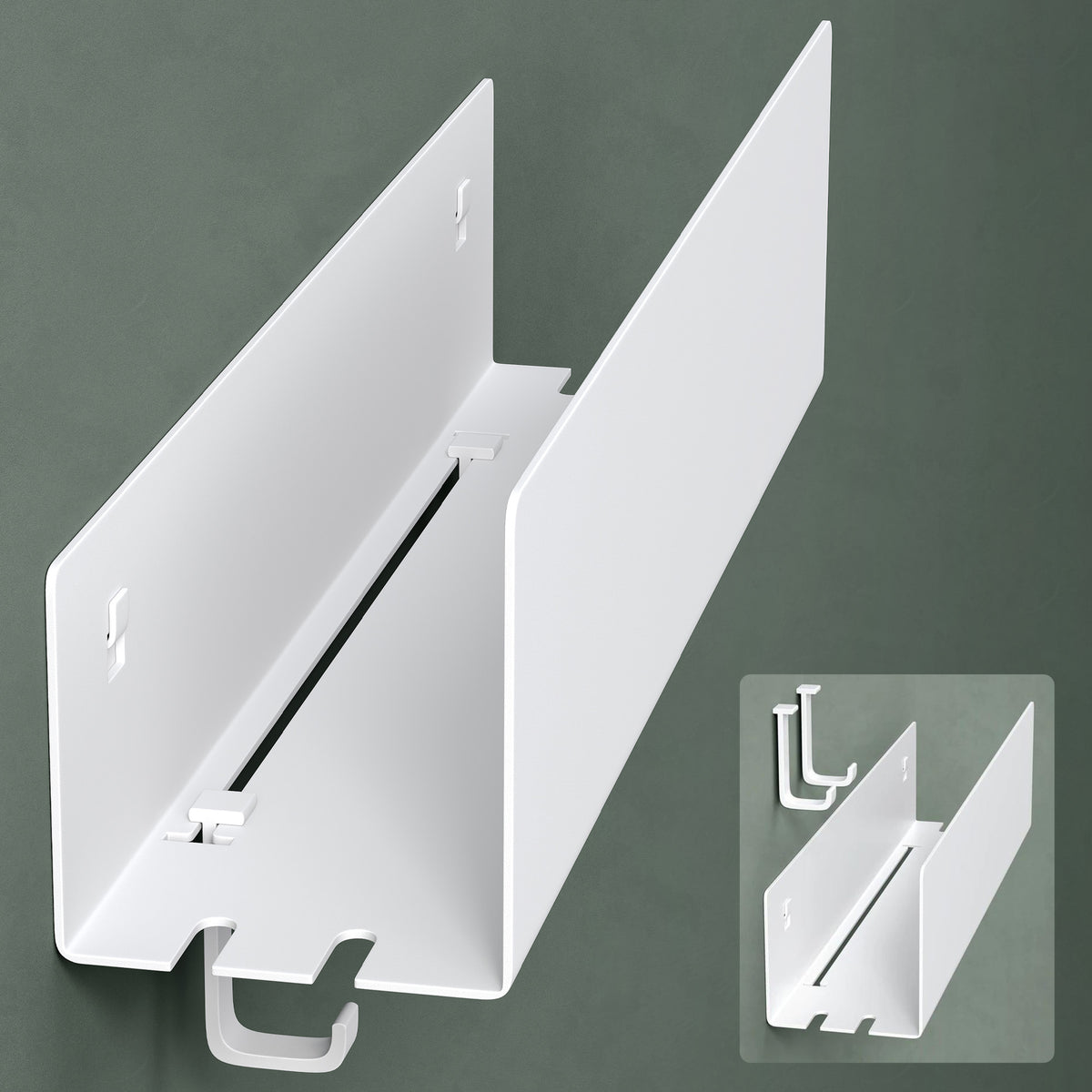 glasvilla Duschablage ohne Bohren mit 2 Schiebehaken, Reglo-18 40cm | Duschregal ohne Bohren oder mit Bohren, Ablaufdesign Badezimmer Organizer, Metall, Shampoo Halterung für Dusche, Bad & Küche