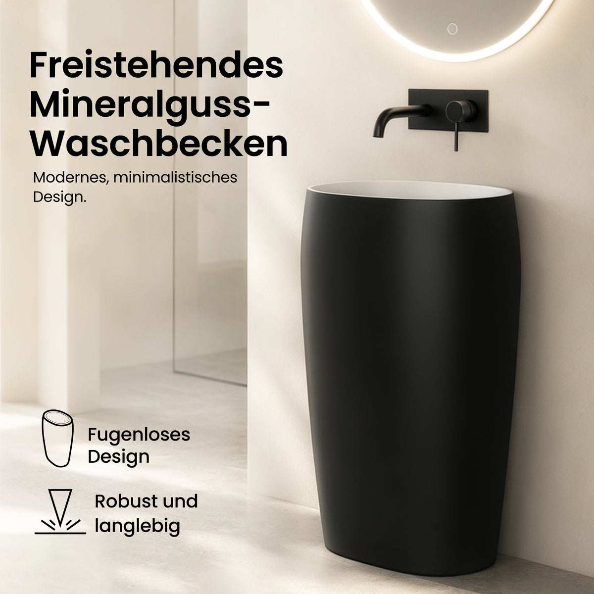 glasvilla Lavandino a Colonna Lavandino su Piedistallo per Bagni da Marmo Fuso, Lavabo a Colonna Colossum32