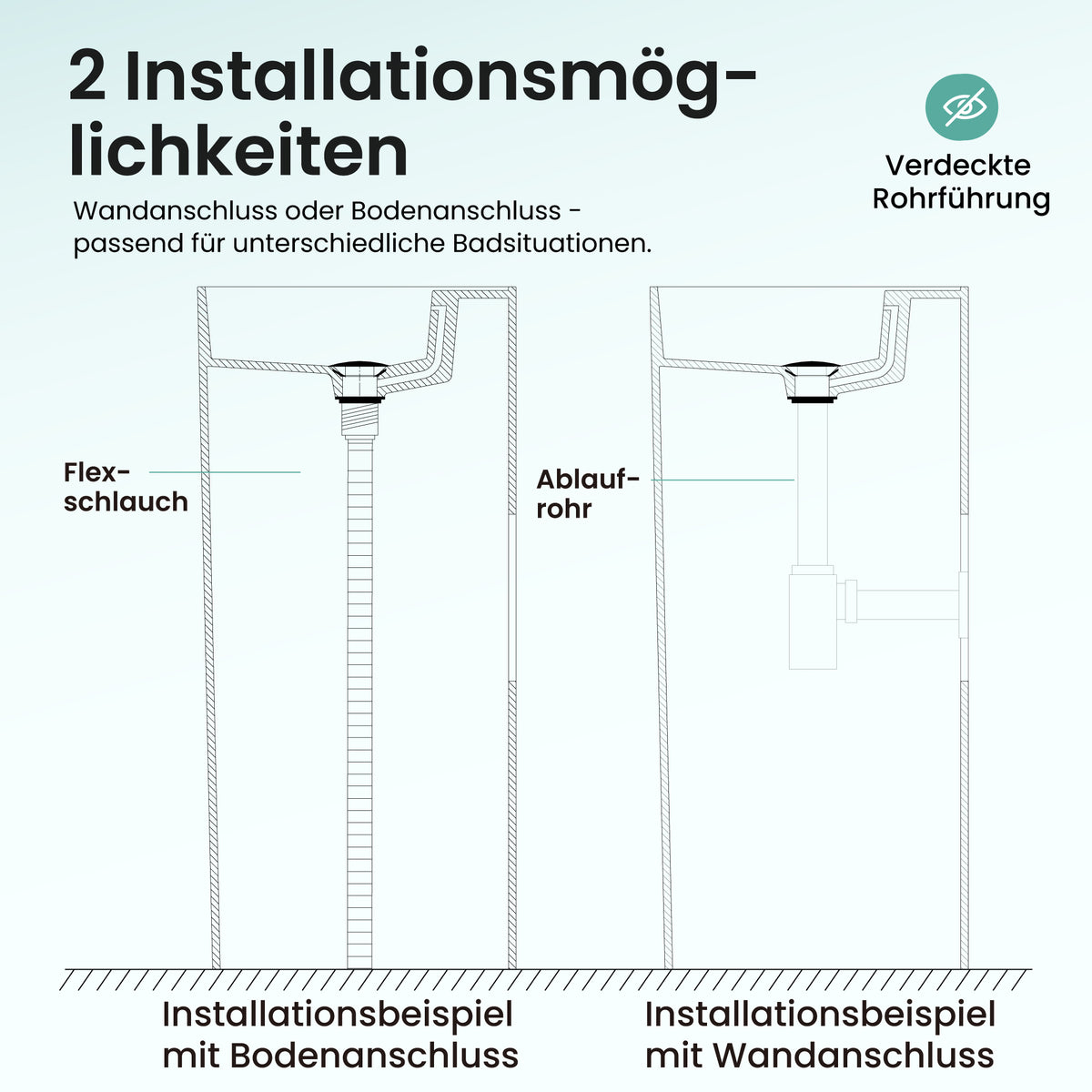 glasvilla Design Standwaschbecken freistehend aus Mineralguss Waschtisch Col34