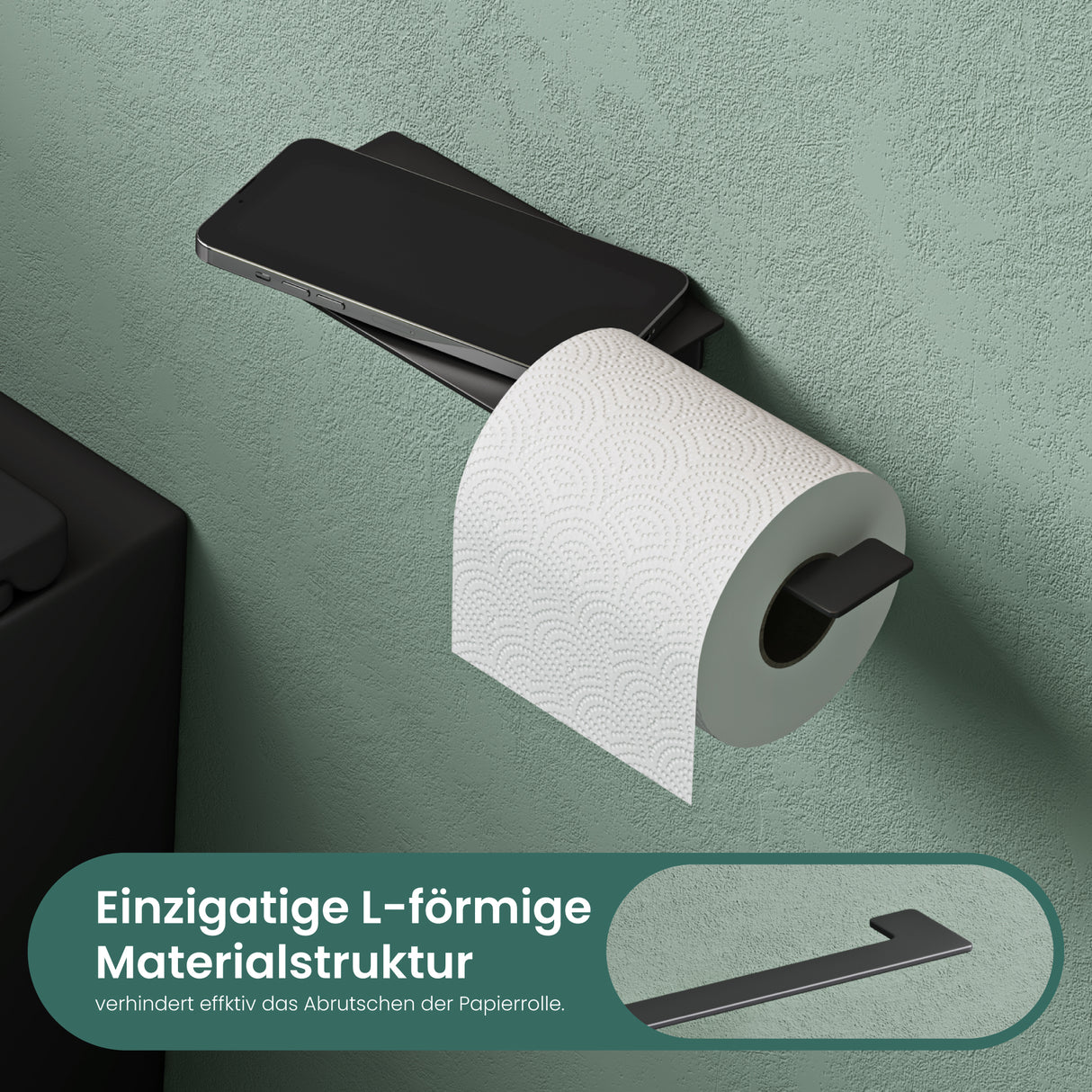 Glasvilla Design Portarrollos de Acero Inoxidable Lino-01 – Minimalismo Elegante para Baños Modernos