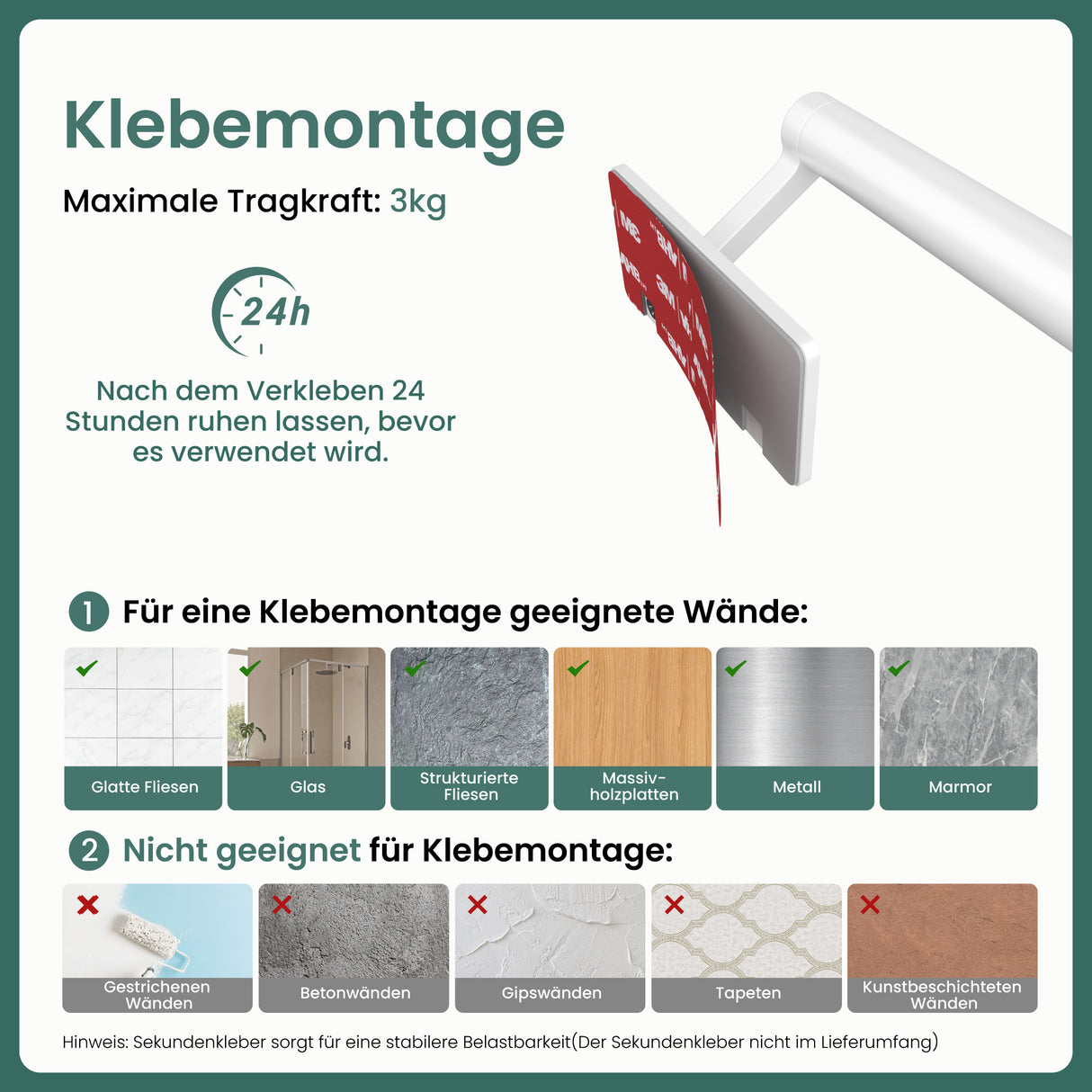 Glasvilla Design Portarrollos de Acero Inoxidable Lino-02/03/04 – Instalación Horizontal o Vertical