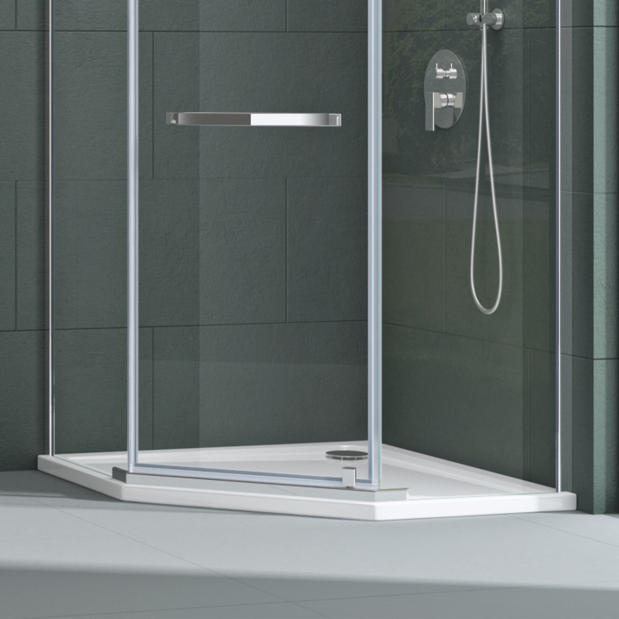 glasvilla Duschwanne Duschtasse de acrílico sanitario Pentagonal Faro5