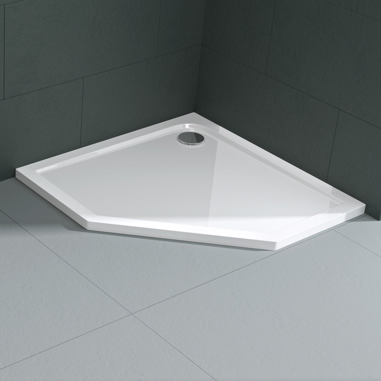 glasvilla Duschwanne Duschtasse de acrílico sanitario Pentagonal Faro5