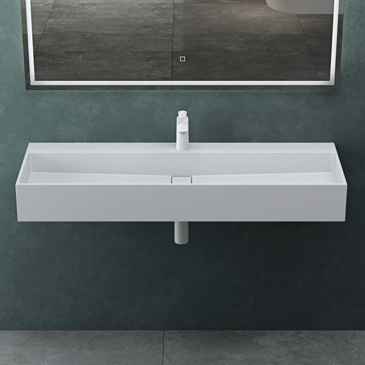 Lavabo Glasvilla Col6028 – Mineralguss con orificio para grifo, diseño y funcionalidad superior