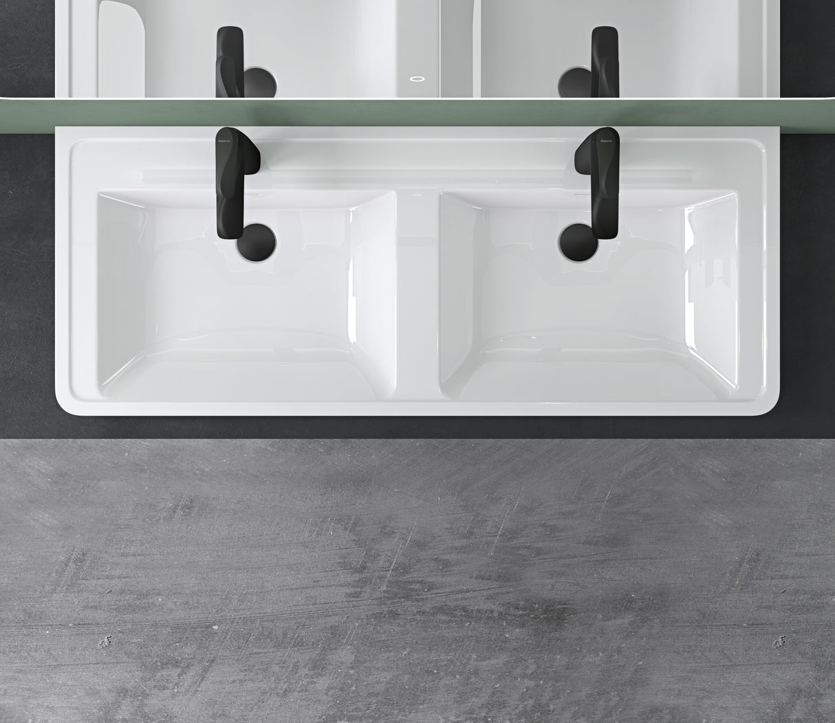 glasvilla Lavabo Lavabo empotrado Cuenca rectangular de mineral con desbordamiento Col8