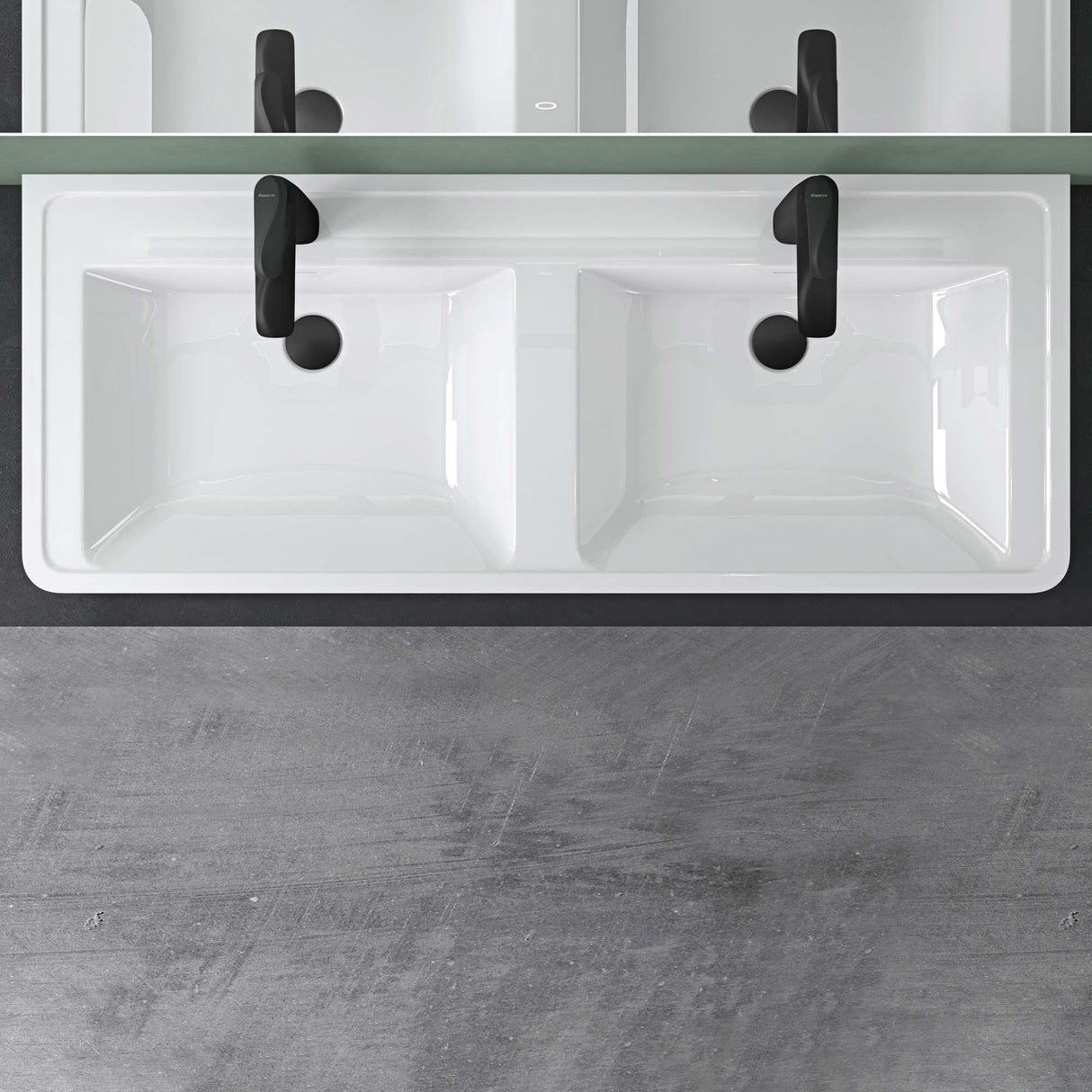 glasvilla Lavabo Lavabo empotrado Cuenca rectangular de mineral con desbordamiento Col8