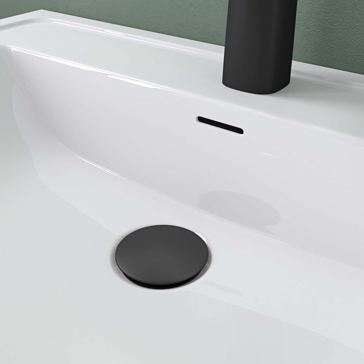 glasvilla Lavabo Lavabo empotrado Cuenca rectangular de mineral con desbordamiento Col8