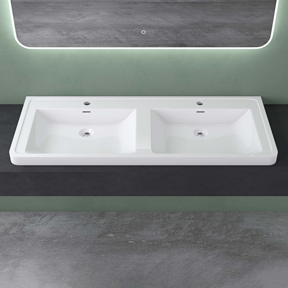 glasvilla Lavabo Lavabo empotrado Cuenca rectangular de mineral con desbordamiento Col8