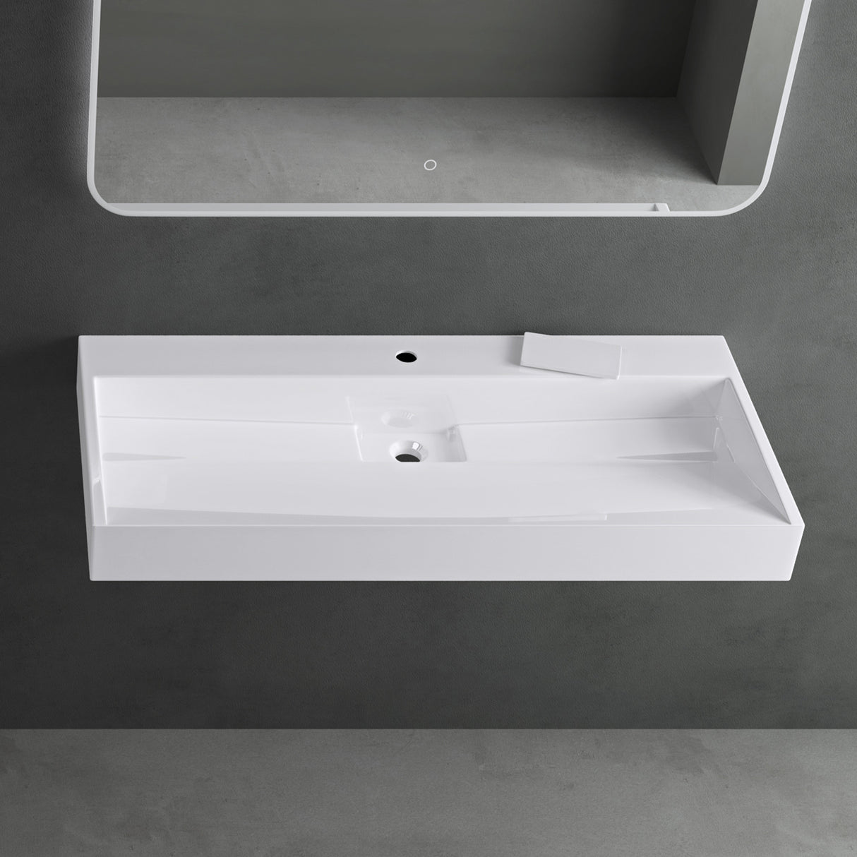 glasvilla Lavabo da Appoggio da Marmo fuso Lavabo Bagno Sospeso Lavandino Bagno Rettangolare Scarico Incluso Colossum19