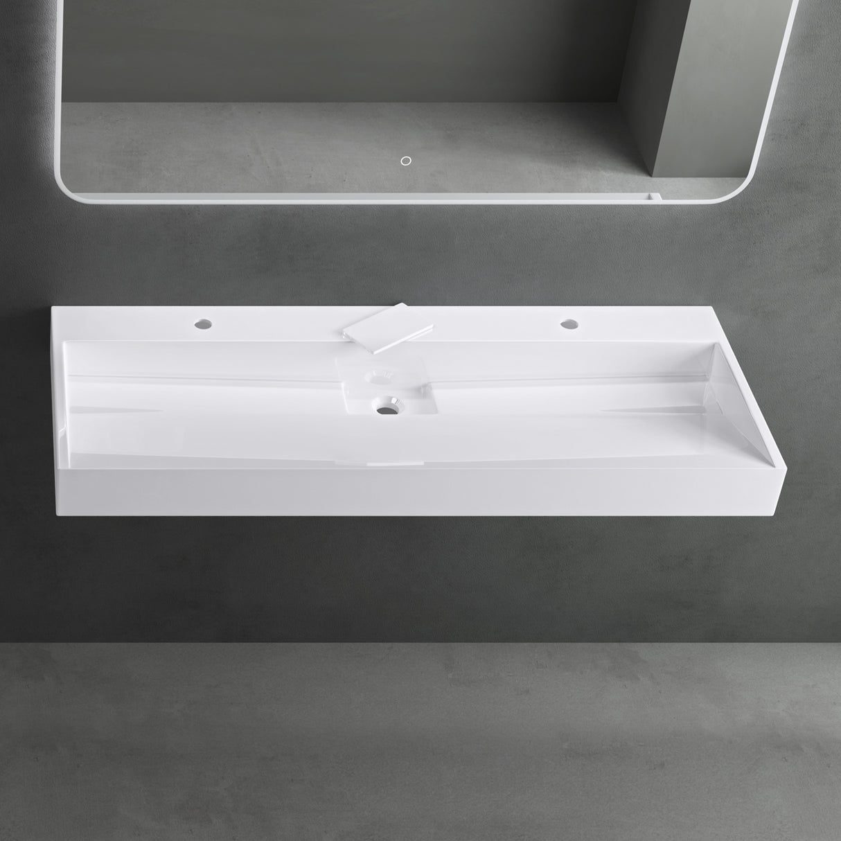 glasvilla Lavabo da Appoggio da Marmo fuso Lavabo Bagno Sospeso Lavandino Bagno Rettangolare Scarico Incluso Colossum19