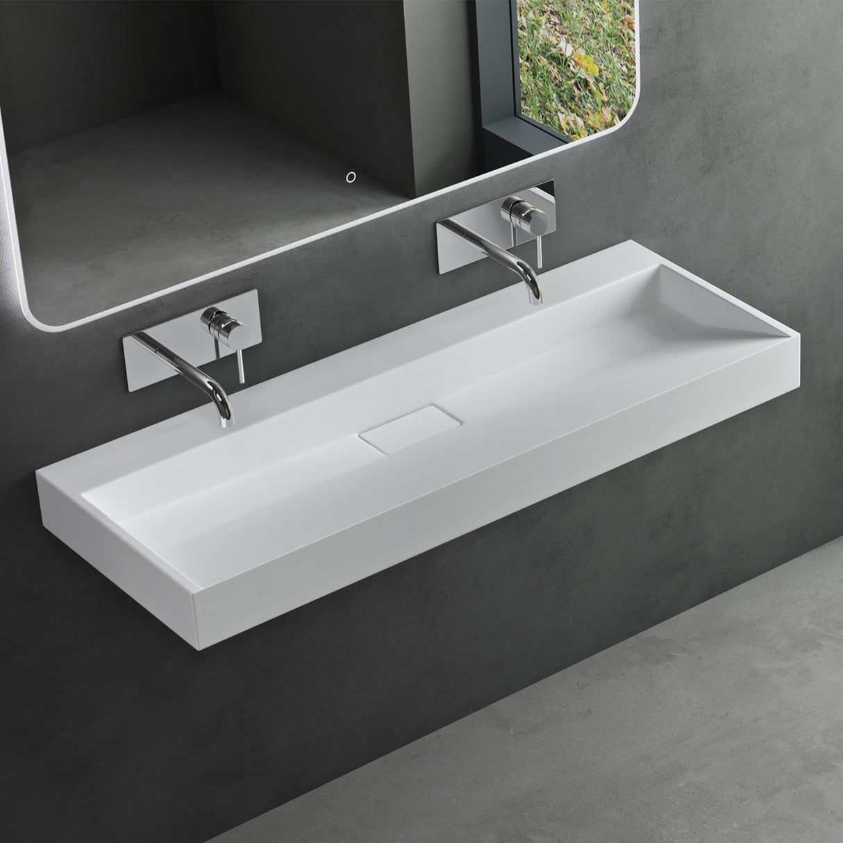 glasvilla Lavabo da Appoggio da Marmo fuso Lavabo Bagno Sospeso Lavandino Bagno Rettangolare Scarico Incluso Colossum19