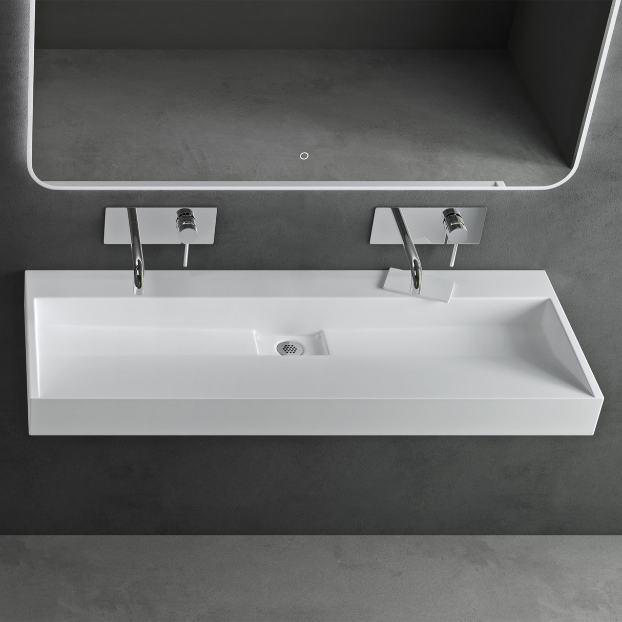glasvilla Lavabo da Appoggio da Marmo fuso Lavabo Bagno Sospeso Lavandino Bagno Rettangolare Scarico Incluso Colossum19