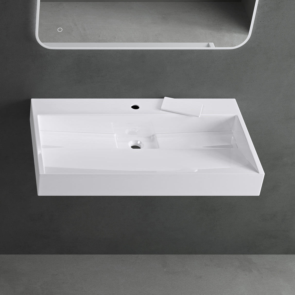 glasvilla Lavabo da Appoggio da Marmo fuso Lavabo Bagno Sospeso Lavandino Bagno Rettangolare Scarico Incluso Colossum19