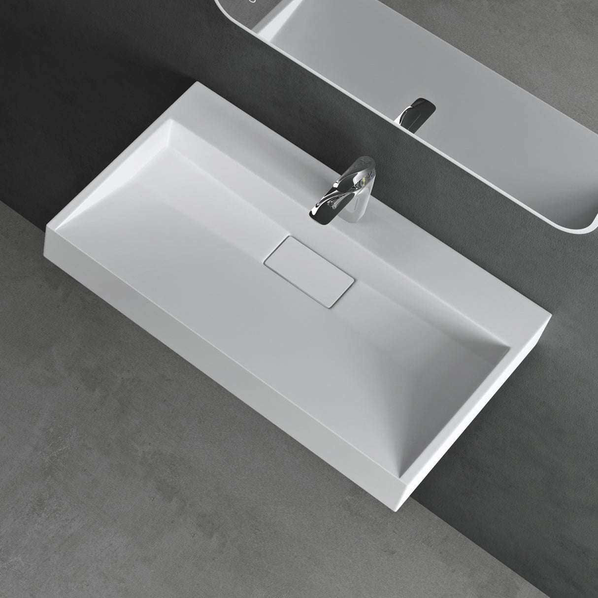glasvilla Lavabo da Appoggio da Marmo fuso Lavabo Bagno Sospeso Lavandino Bagno Rettangolare Scarico Incluso Colossum19