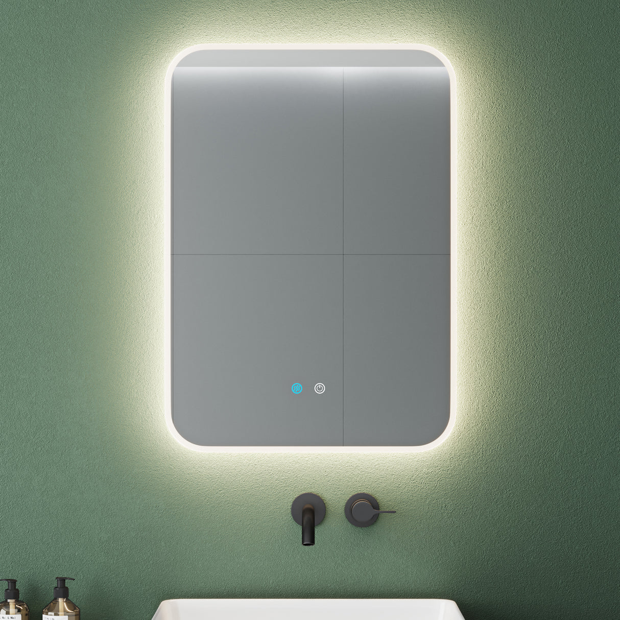 Glasvilla Design Espejo LED de Baño con Touch y Antivaho – Luz Regulable con Memoria Premium