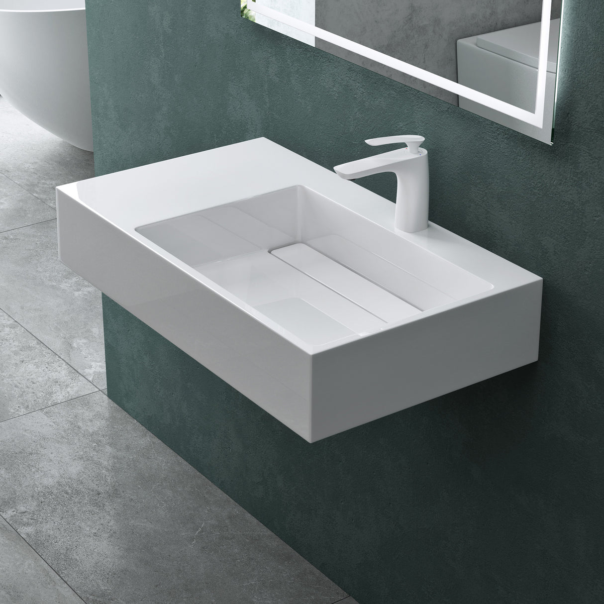 glasvilla Waschbecken Aufsatzwaschbecken Hängewaschbecken aus Mineralguss Col12