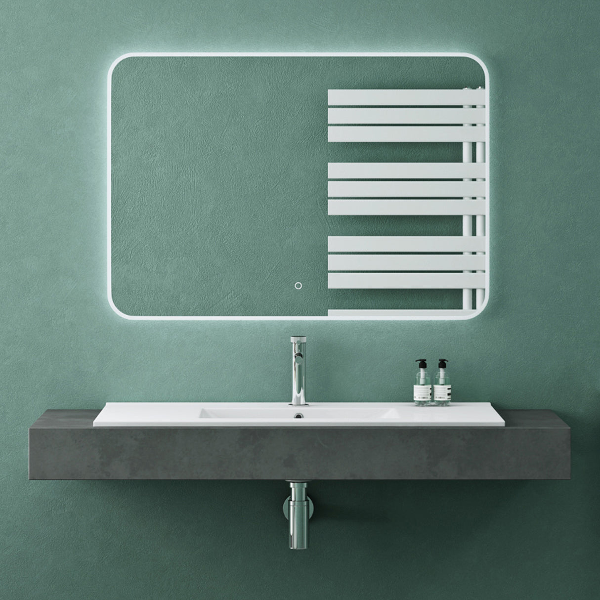 glasvilla Vasque à Encastrer Meuble Sous-Vasque Blanc Brillant en Céramique avec Revêtement NANO Rectangulaire Brüssel912