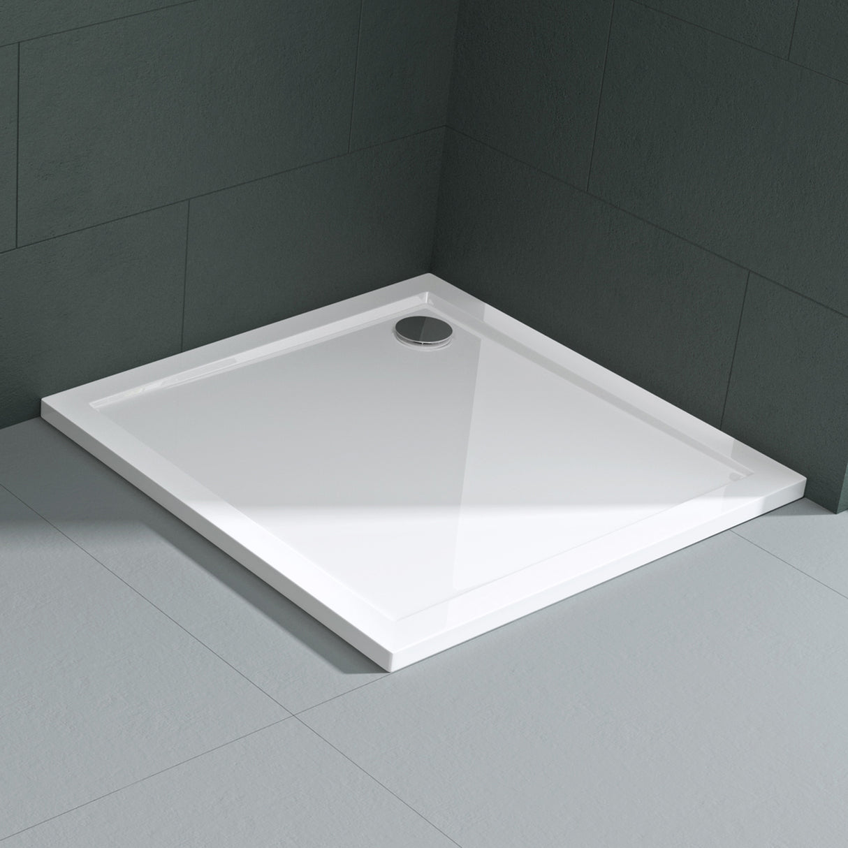 glasvilla Receveur de Douche Bac à Douche Carré en Acrylique de Haute Qualité Faro