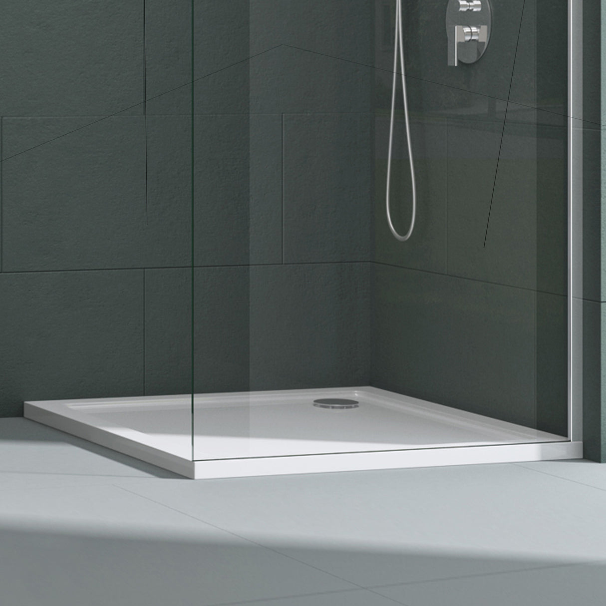 glasvilla Receveur de Douche Bac à Douche Carré en Acrylique de Haute Qualité Faro