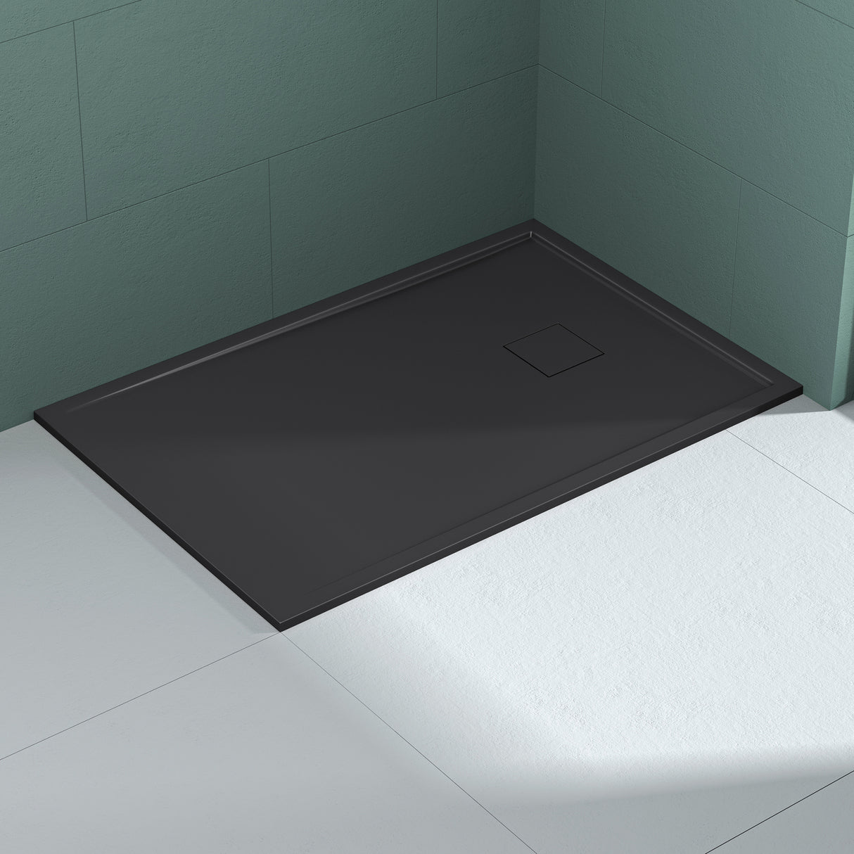 glasvilla Receveur de Douche en Solid Surface Bac à Douche Ultra-Plat Antidérapant Geoma08