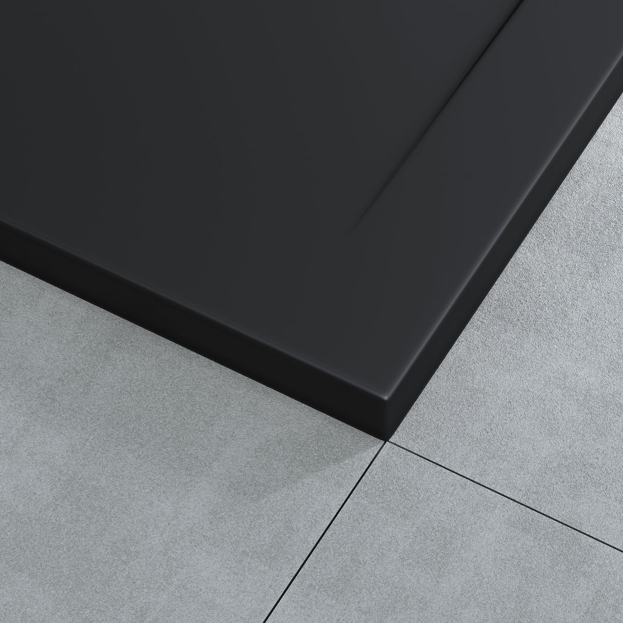 glasvilla Receveur de Douche en Solid Surface Bac à Douche Ultra-Plat Antidérapant Geoma08