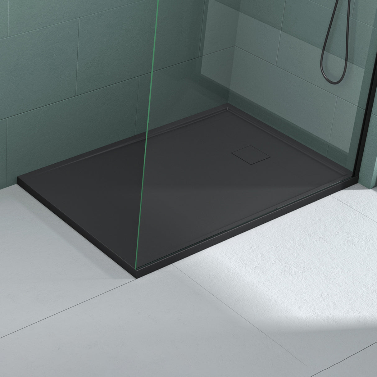 glasvilla Receveur de Douche en Solid Surface Bac à Douche Ultra-Plat Antidérapant Geoma08