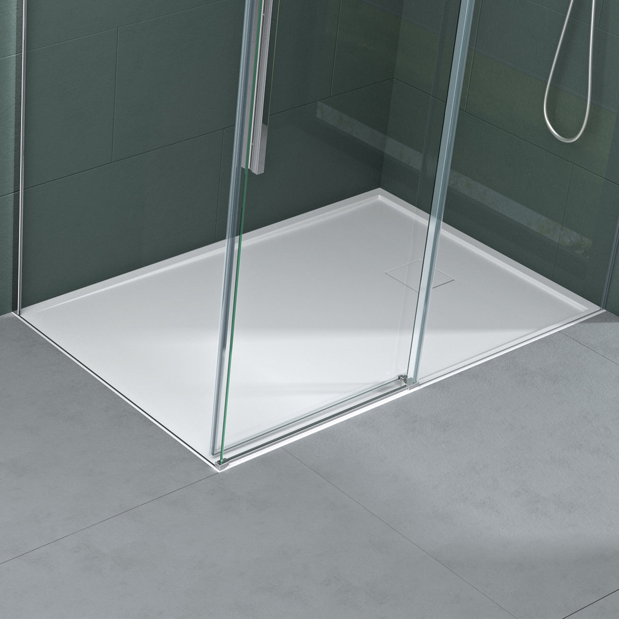 glasvilla Receveur de Douche en Solid Surface Bac à Douche Ultra-Plat Antidérapant Geoma08