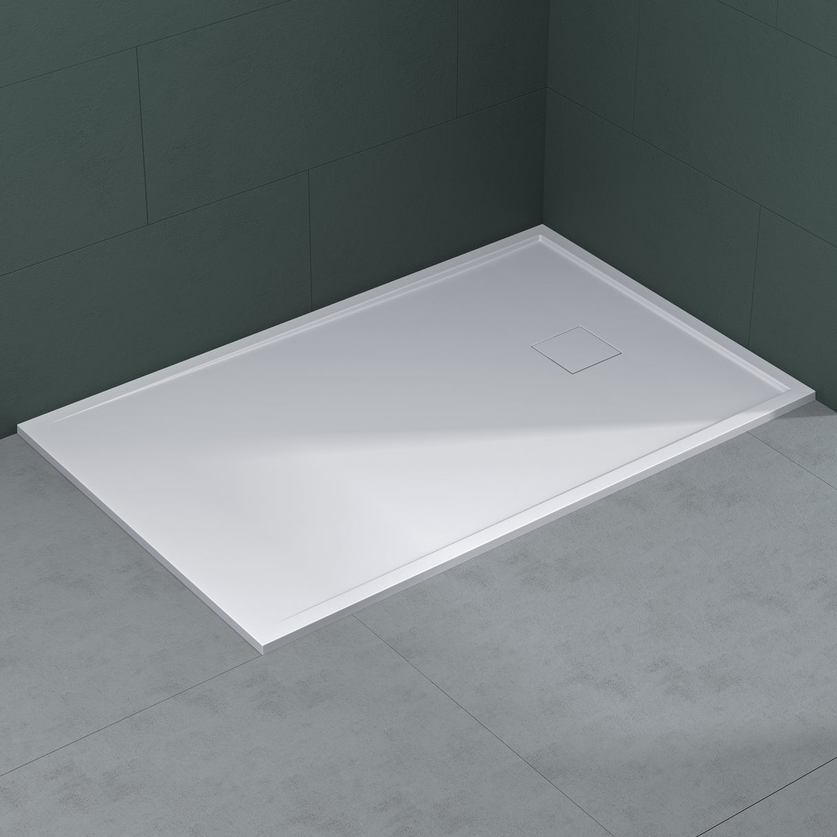 glasvilla Receveur de Douche en Solid Surface Bac à Douche Ultra-Plat Antidérapant Geoma08