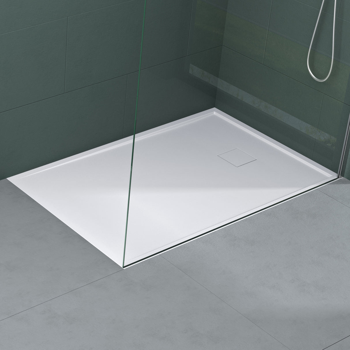 glasvilla Receveur de Douche en Solid Surface Bac à Douche Ultra-Plat Antidérapant Geoma08