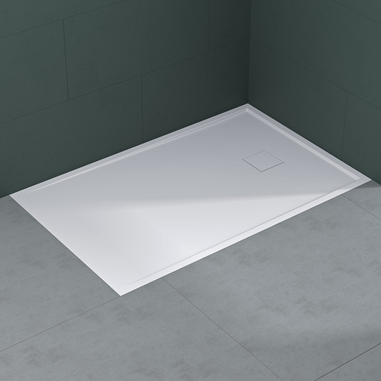 glasvilla Receveur de Douche en Solid Surface Bac à Douche Ultra-Plat Antidérapant Geoma08