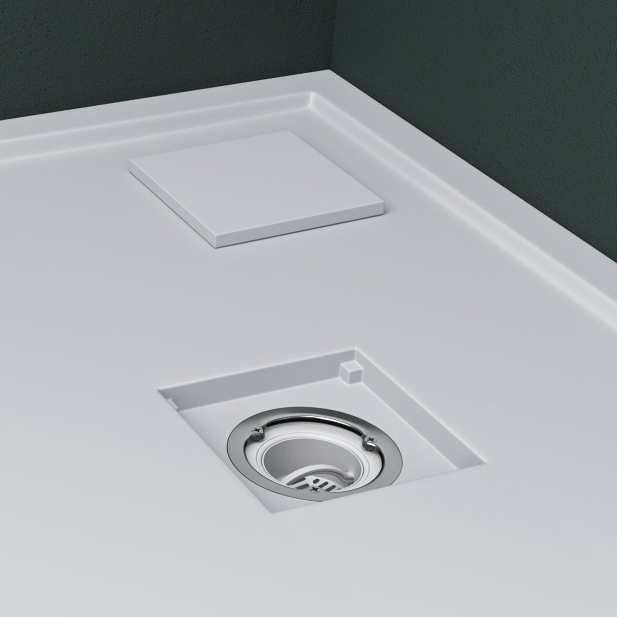 glasvilla Receveur de Douche en Solid Surface Bac à Douche Ultra-Plat Antidérapant Geoma08