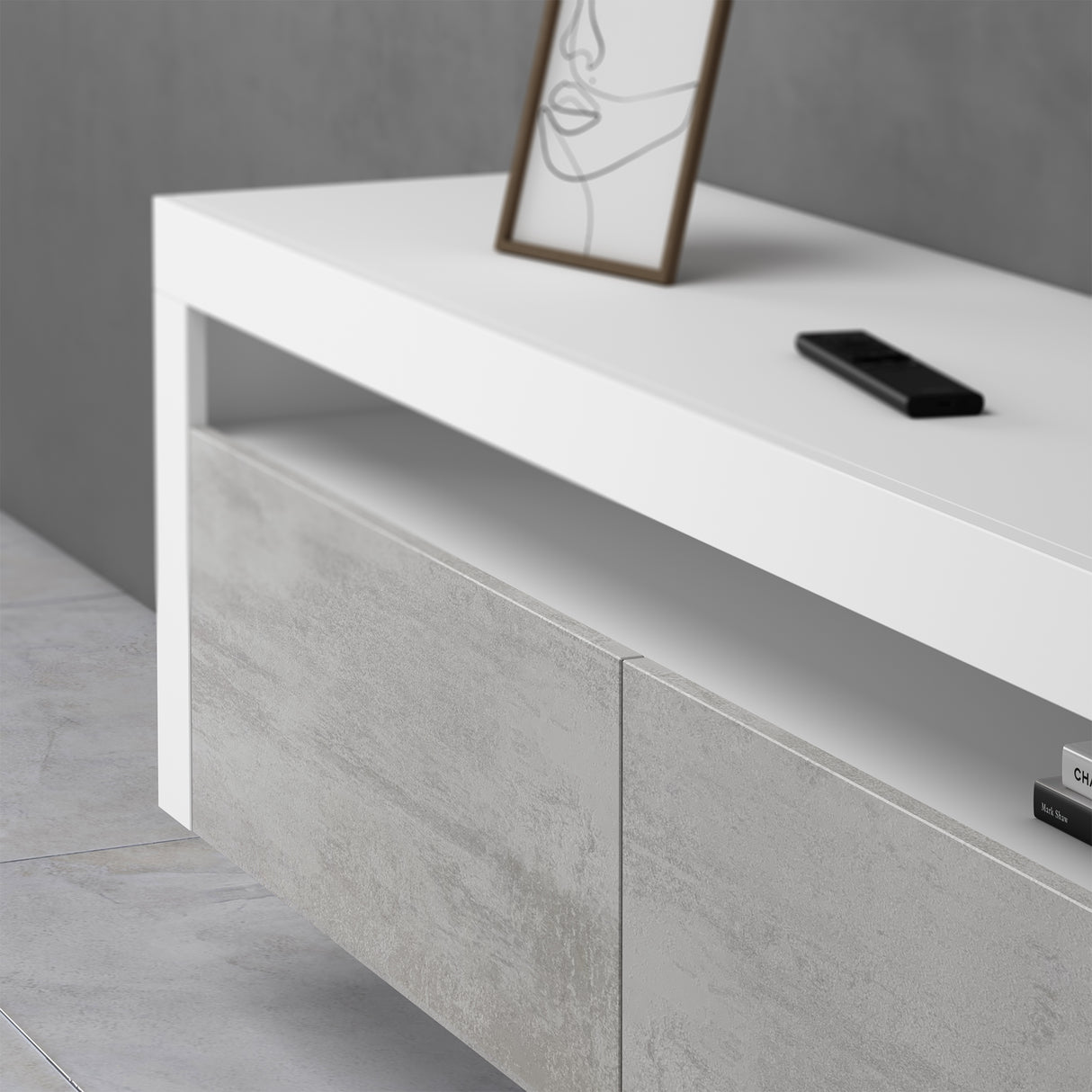 glasvilla Mobile TV per Televisore 160x40x46cm Armadietto per TV con 2 Ante Armadietto Basso Soft-close per Soggiorno, Sala da Pranzo, Camera da Letto Fernsehschrank01