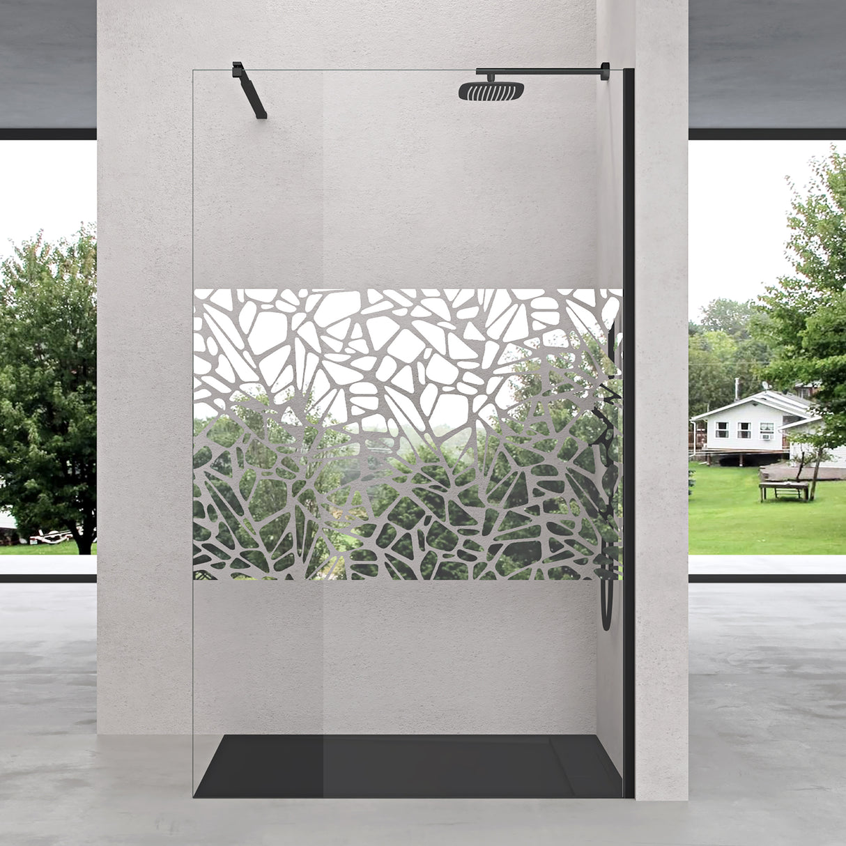 glasvilla Box Doccia Walk-In in Vetro 10mm Parete Doccia in Vetro di Sicurezza ESG con Rivestimento Nano e Braccio di Sostegno BRAM1&BRAM3 Bremen2