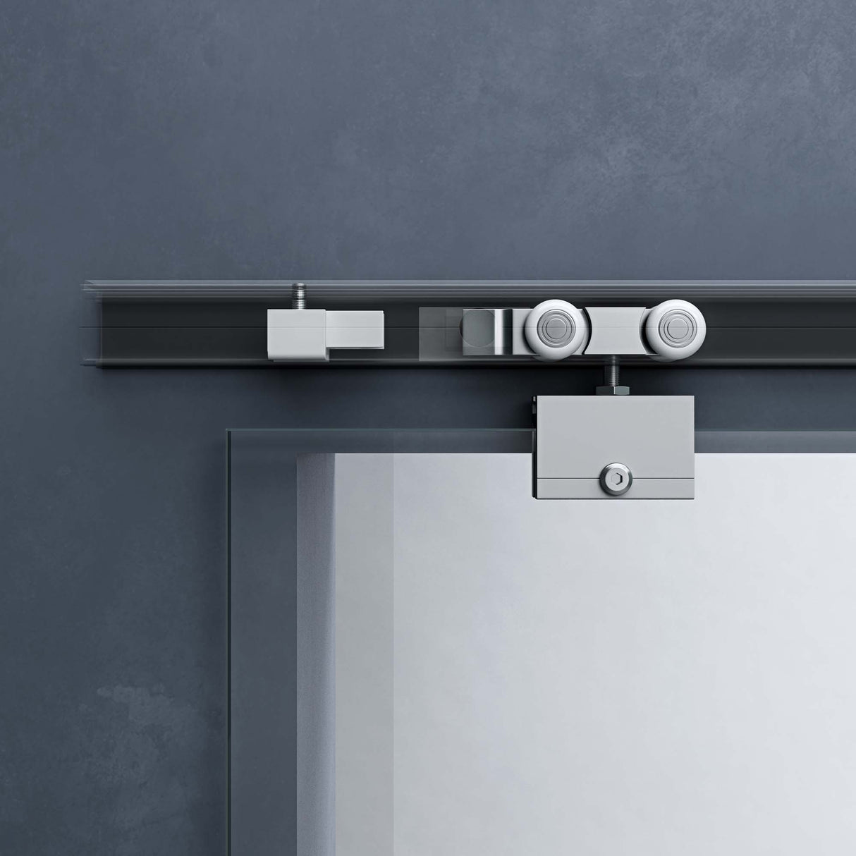 glasvilla Porta Scorrevole in Vetro 8mm, Porta Scorrevole in Vetro di Sicurezza ESG con Maniglia per Bagno Cucina Studio Ufficio, Altezza 2050 mm, Amalfi