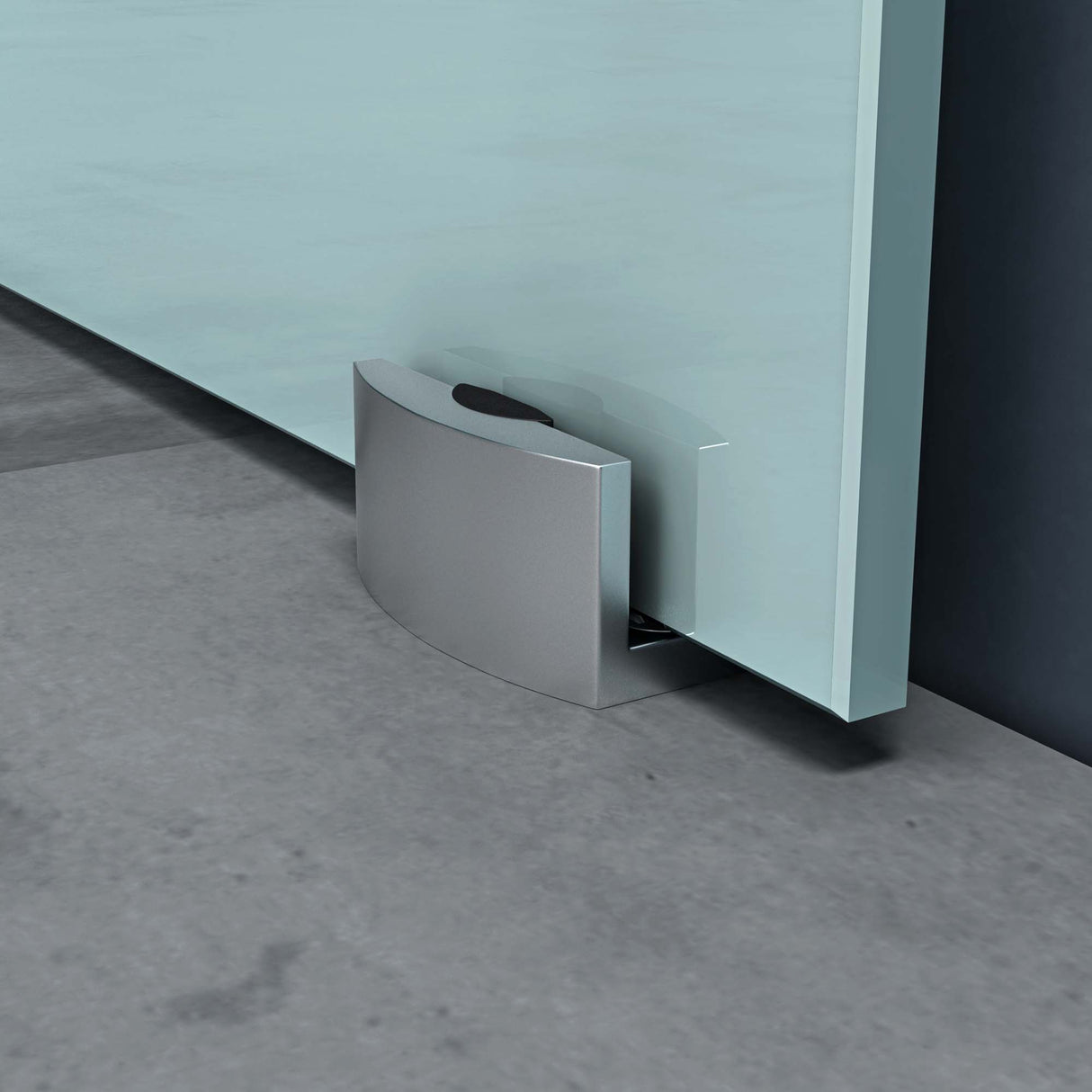 Ensemble complet de porte coulissante en verre Glasvilla Amalfi H : 2150 mm, type de poignée : barre, avec mécanisme de fermeture amortie, verre de sécurité trempé de 8 mm