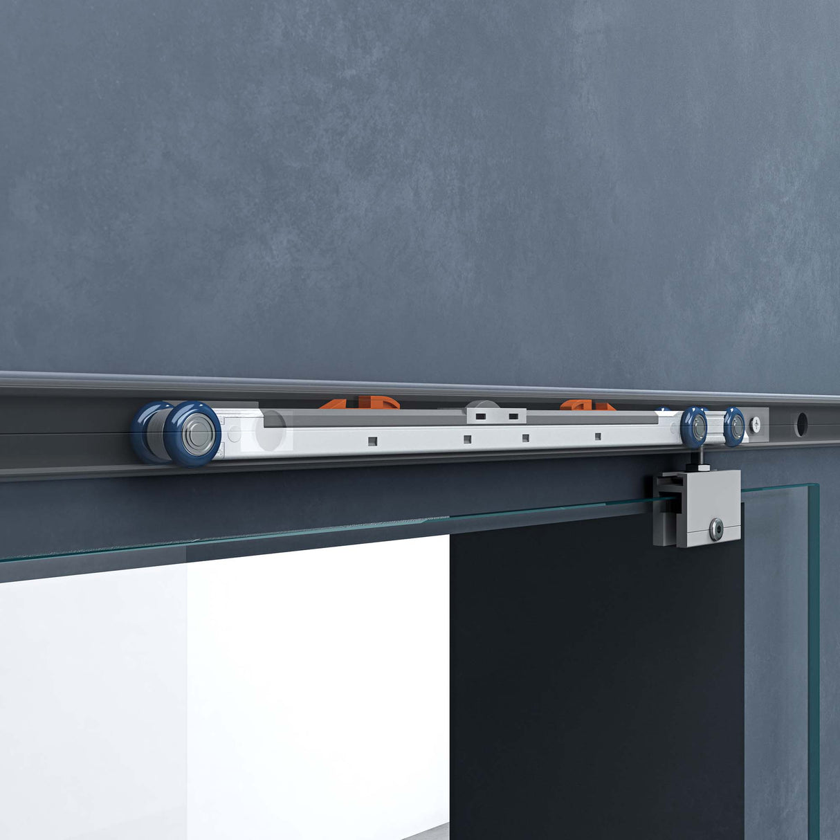 glasvilla Porta Scorrevole in Vetro 8mm, Porta Scorrevole in Vetro di Sicurezza ESG con Maniglia per Bagno Cucina Studio Ufficio, Altezza 2050 mm, Amalfi