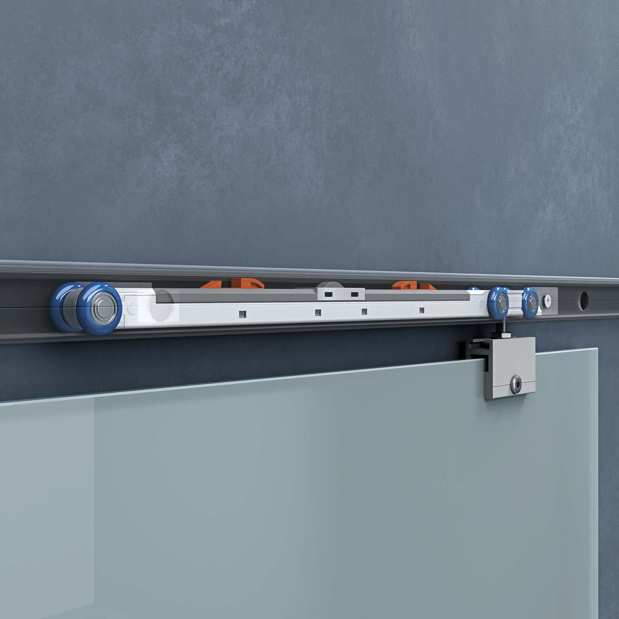 glasvilla Porta Scorrevole in Vetro 8mm, Porta Scorrevole in Vetro di Sicurezza ESG con Maniglia per Bagno Cucina Studio Ufficio, Altezza 2050 mm, Amalfi