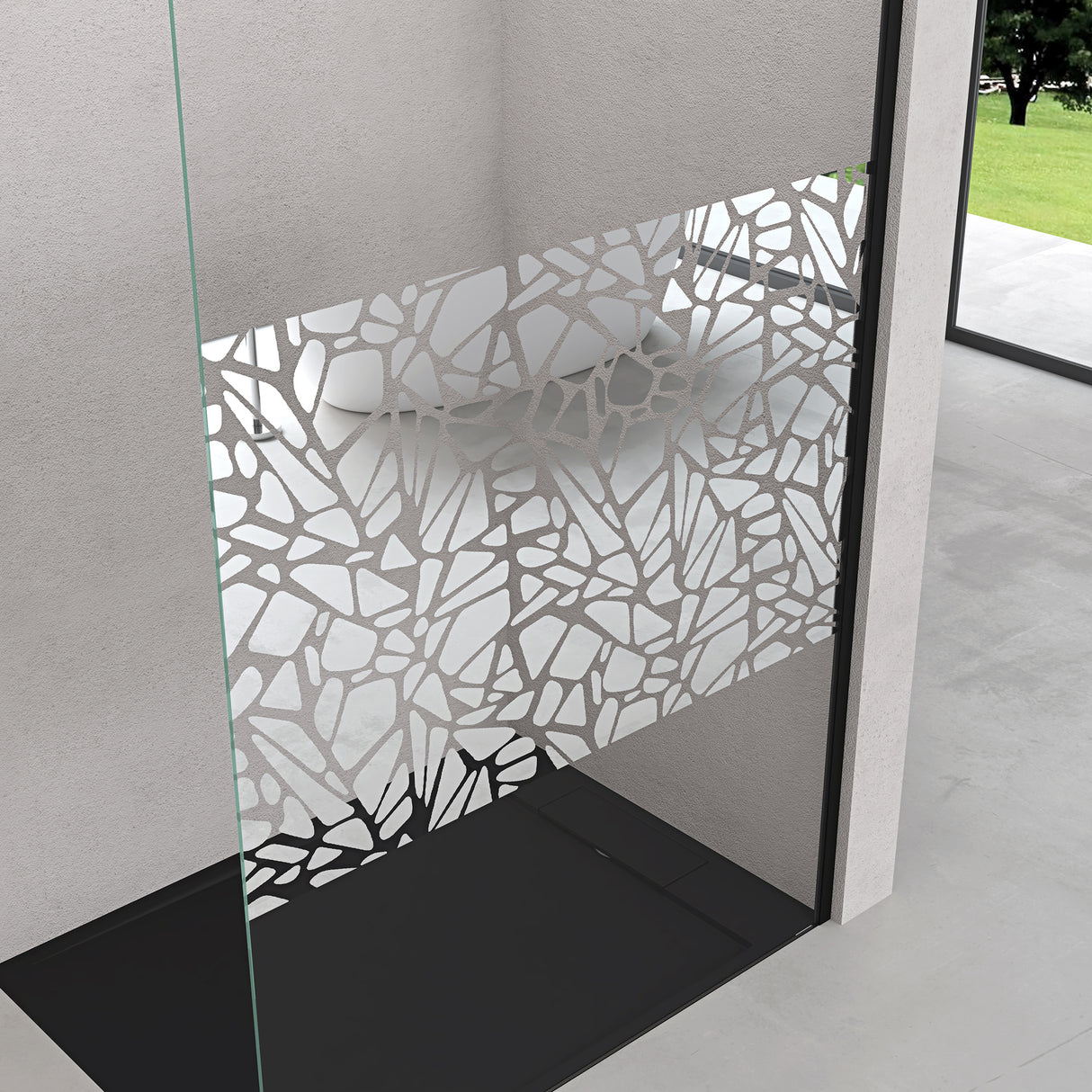 glasvilla Box Doccia Walk-In in Vetro 10mm Parete Doccia in Vetro di Sicurezza ESG con Rivestimento Nano e Braccio di Sostegno BRAM1&BRAM3 Bremen2