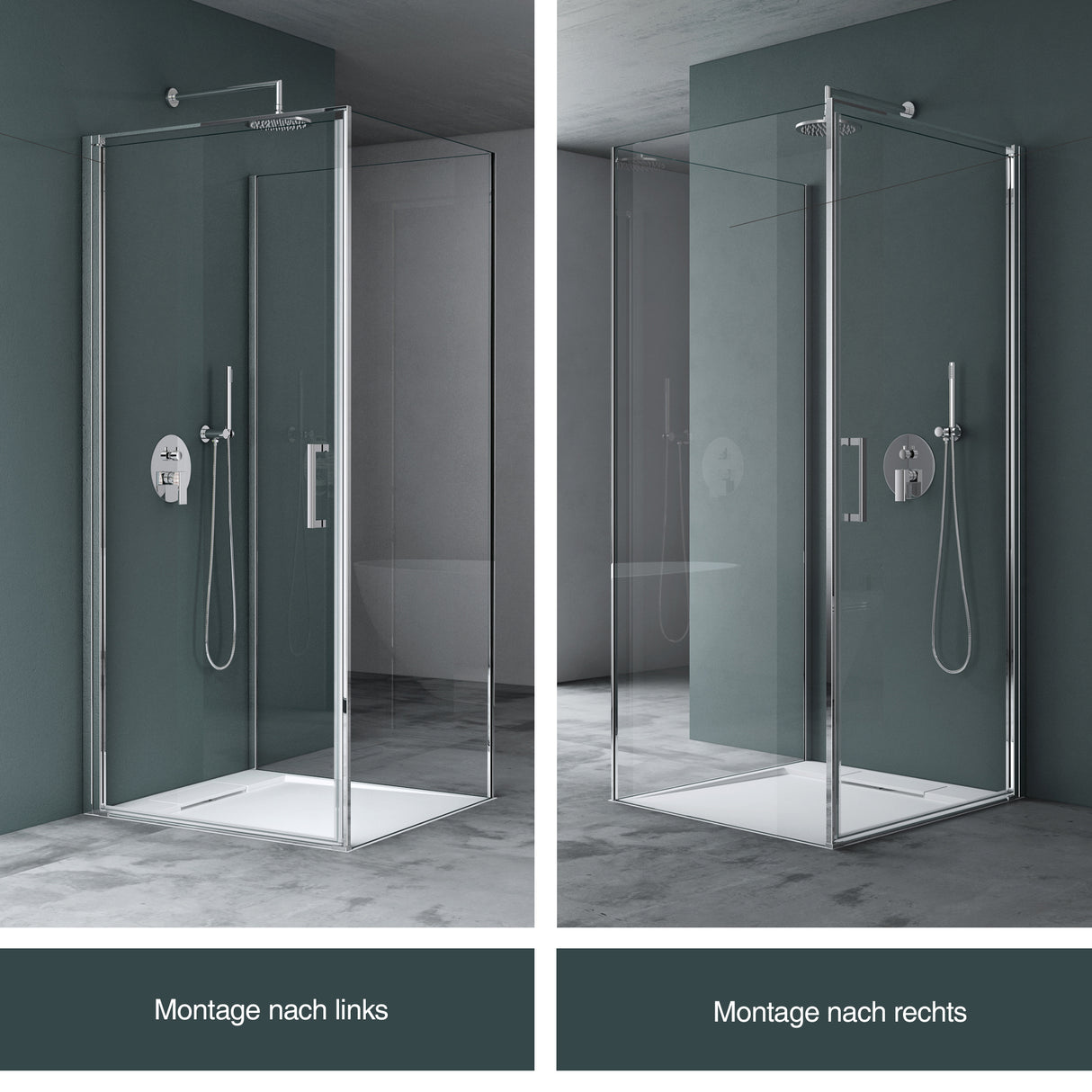 glasvilla Duschkabine U-Form Ducha Duschabtrennung 8mm ESG-Sicherheitsglas Klarglas con recubrimiento Nano Ravenna36UK