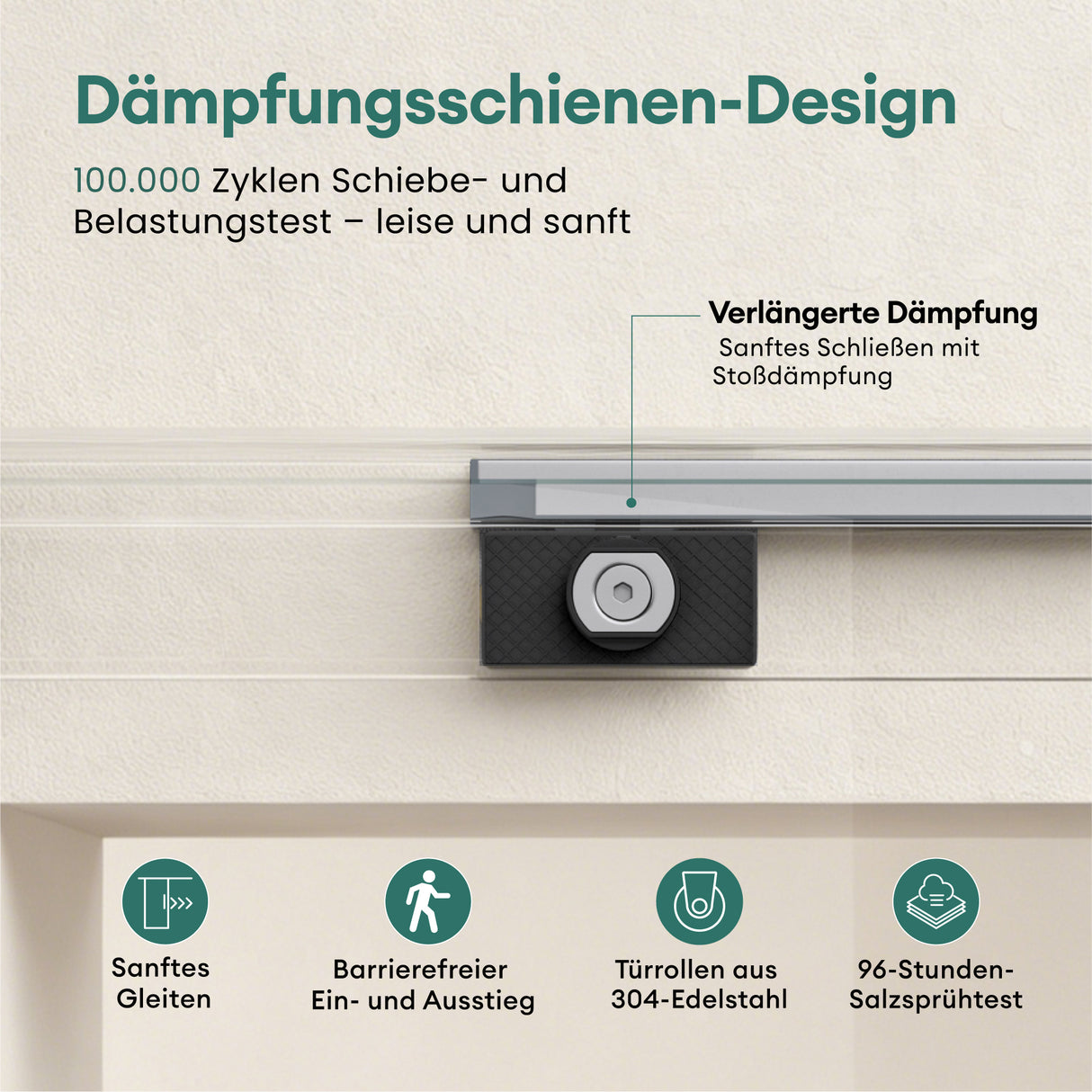 glasvilla Glasschiebetür komplettset Zimmertür Matt Schwarz 8mm ESG-Sicherheitsglas, Schiebetür Glas schwarz gebürstet mit Laufschiene aus Aluminium Muranino-001