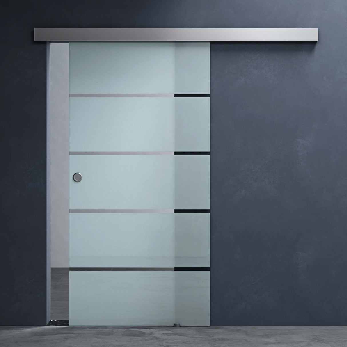 glasvilla Porta Scorrevole in Vetro 8mm, Porta Scorrevole in Vetro di Sicurezza ESG con Maniglia per Bagno Cucina Studio Ufficio, Altezza 2050 mm, Amalfi