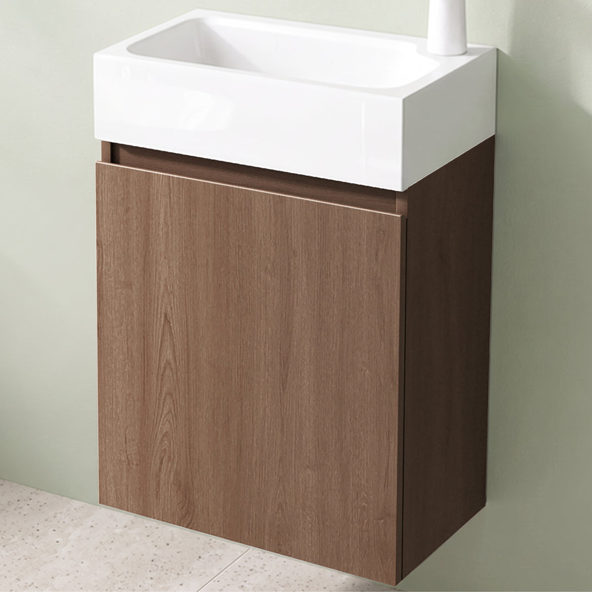 glasvilla Mobile Bagno Sospeso con Lavabo Bianco Mobiletto da Bagno 46x26x63cm Pisa02