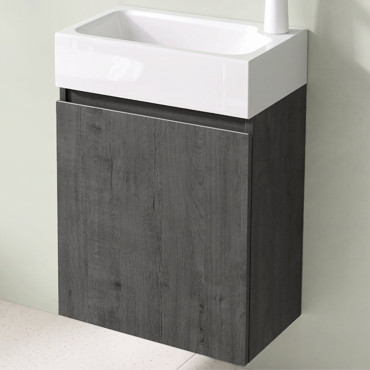 glasvilla Mobile Bagno Sospeso con Lavabo Bianco Mobiletto da Bagno 46x26x63cm Pisa02
