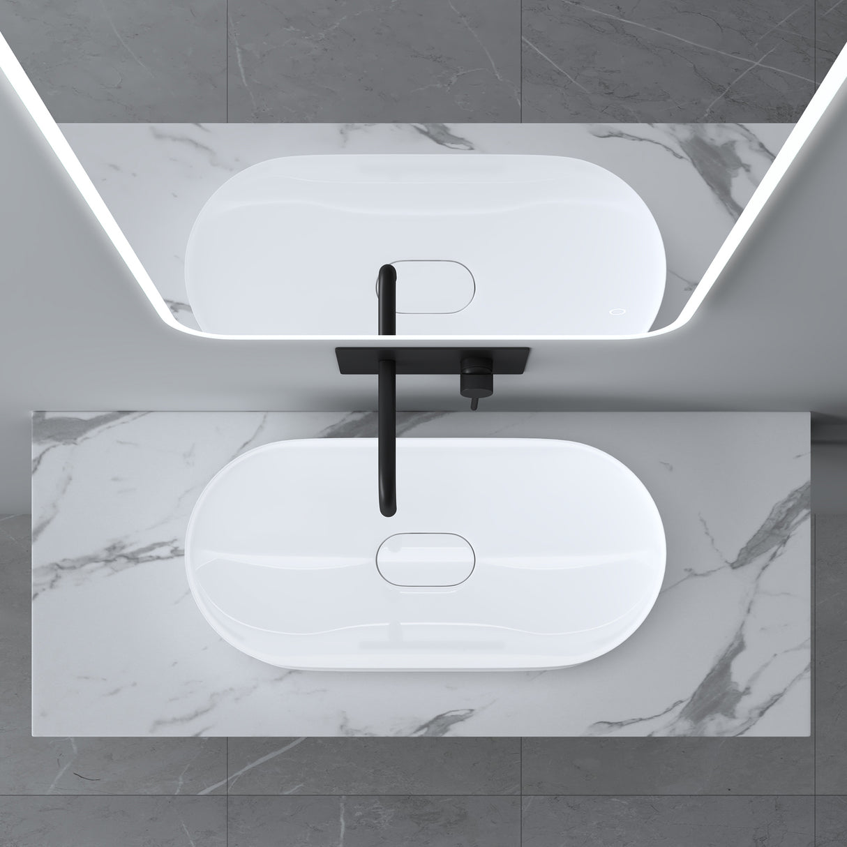 glasvilla Mensola Portalavabo Mensola per Lavabo da Appoggio Mensolone Sospeso per Lavabo