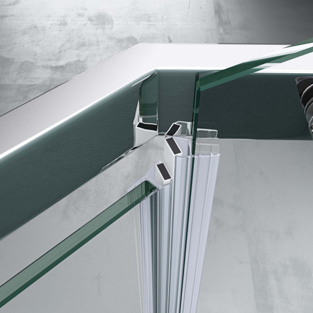 glasvilla Box Doccia Angolare Cabina Bagno in Vetro 8 mm Cabina Doccia Pentagonale in Vetro di Scurezza ESG con Piatto Doccia Ravenna08