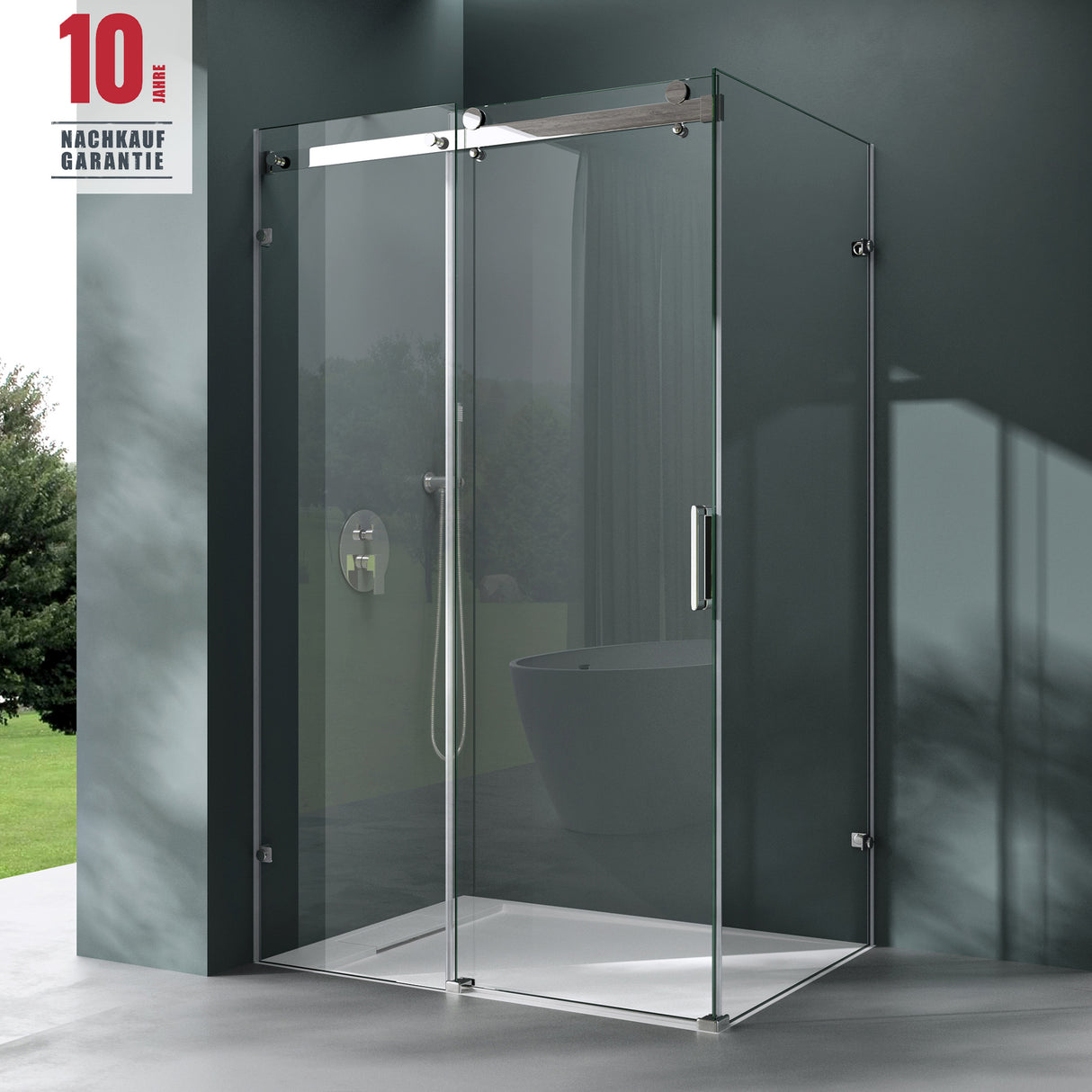 glasvilla Box Doccia in Vetro 8 mm ad Apertura Scorrevole Box Cabina Doccia Angolare con Rivestimento NANO Ravenna17k