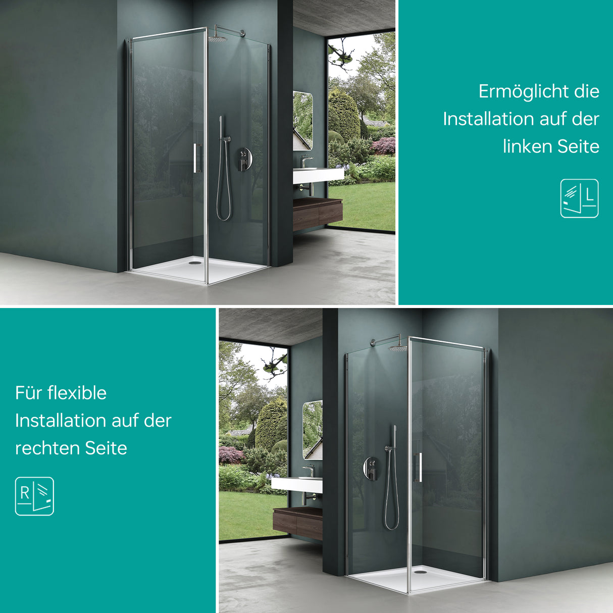 cabina de ducha glasvilla mecanismo de elevación y descenso 8mm vidrio claro vidrio de seguridad ESG recubrimiento nano Rav36-Plus